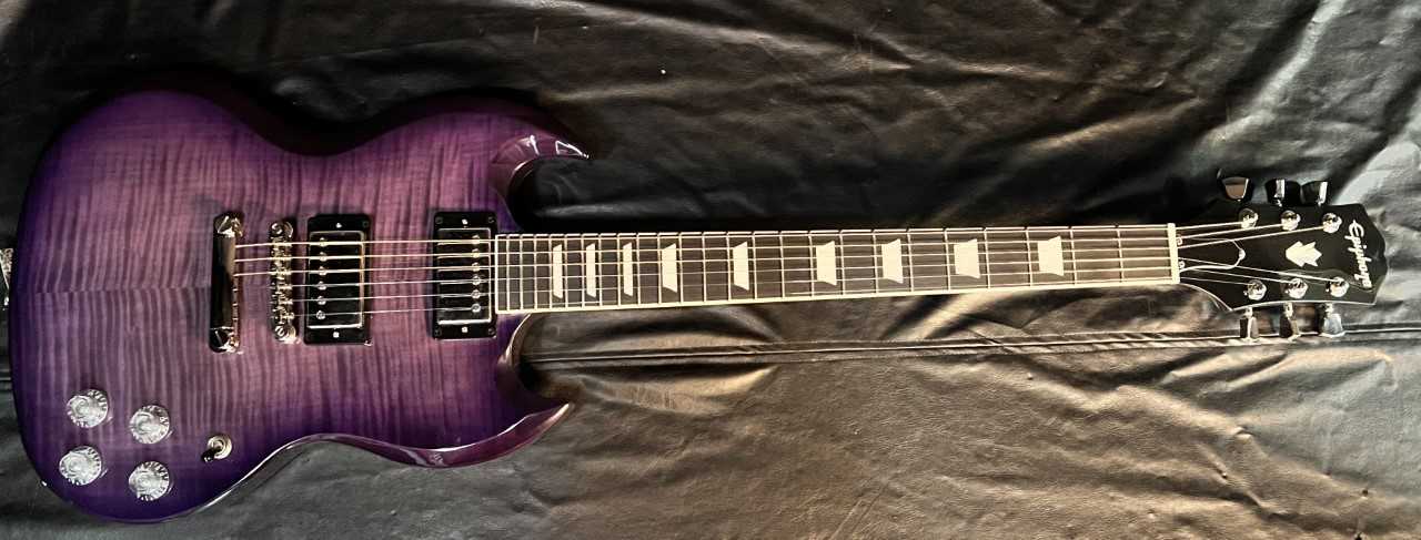 Epiphone SG Modern Figured - Purple Flame Burst - 7.6 Lbs. - G02872 - Authorized Dealer