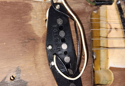1966 Fender Mustang - Heavily Modded - Original Hardshell Case - Olympic White - Sanded Top & Back - COOL Vintage Guitar!