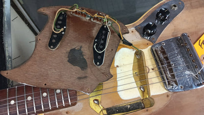 1966 Fender Mustang - Heavily Modded - Original Hardshell Case - Olympic White - Sanded Top & Back - COOL Vintage Guitar!