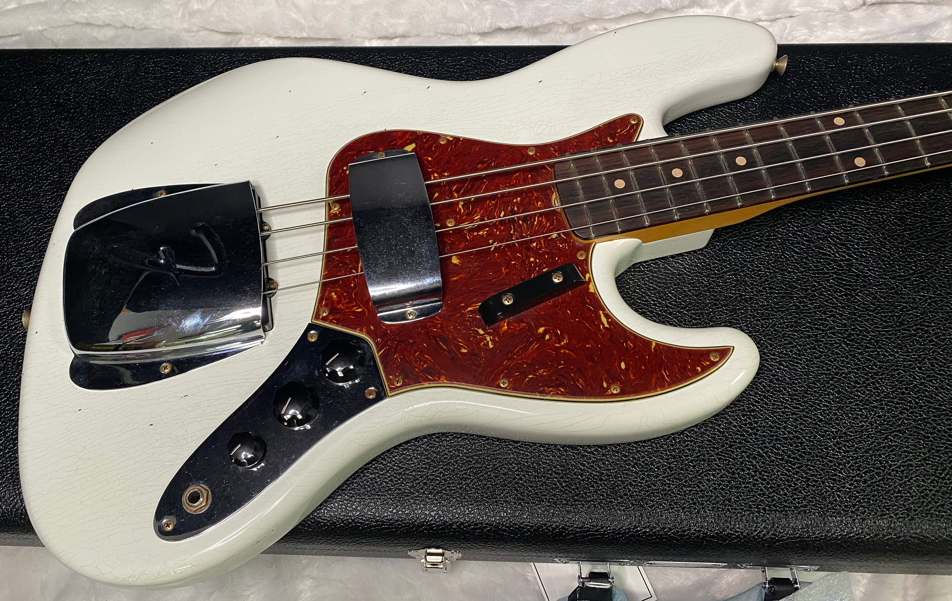 NEW! Fender Custom Shop 64 Jazz Bass Relic - Olympic White Finish - Only 9 lbs - Authorized Dealer - G07480