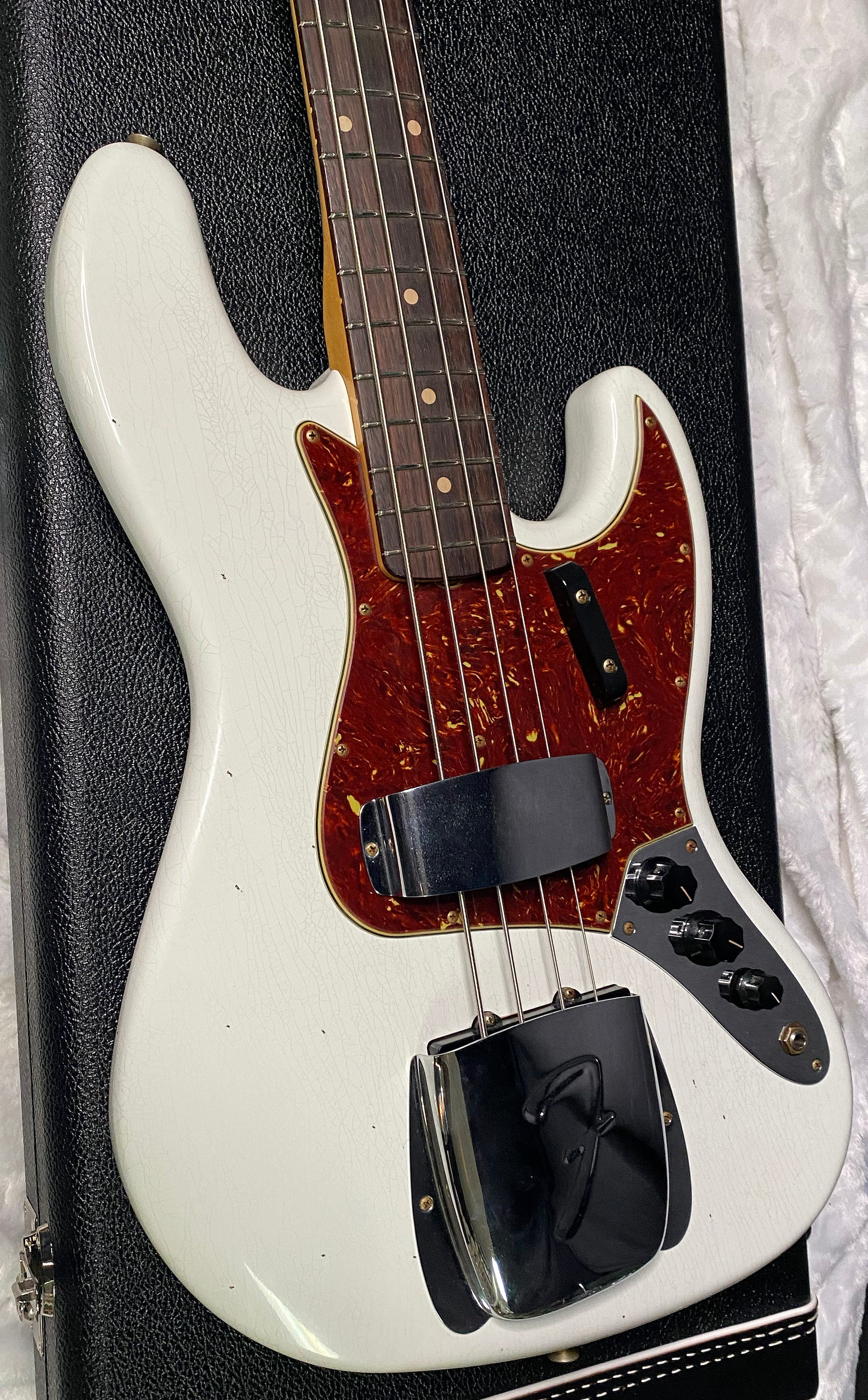 NEW! Fender Custom Shop 64 Jazz Bass Relic - Olympic White Finish - Only 9 lbs - Authorized Dealer - G07480