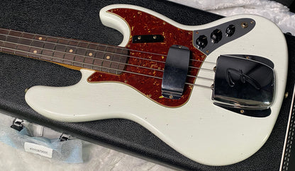 NEW! Fender Custom Shop 64 Jazz Bass Relic - Olympic White Finish - Only 9 lbs - Authorized Dealer - G07480