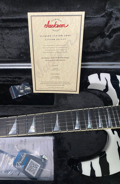 NEW ! Jackson Custom Shop SL2 Soloist Floyd Rose - Super RARE White Bengal Tiger Finish - Authorized Dealer - 7.9lbs - G07483