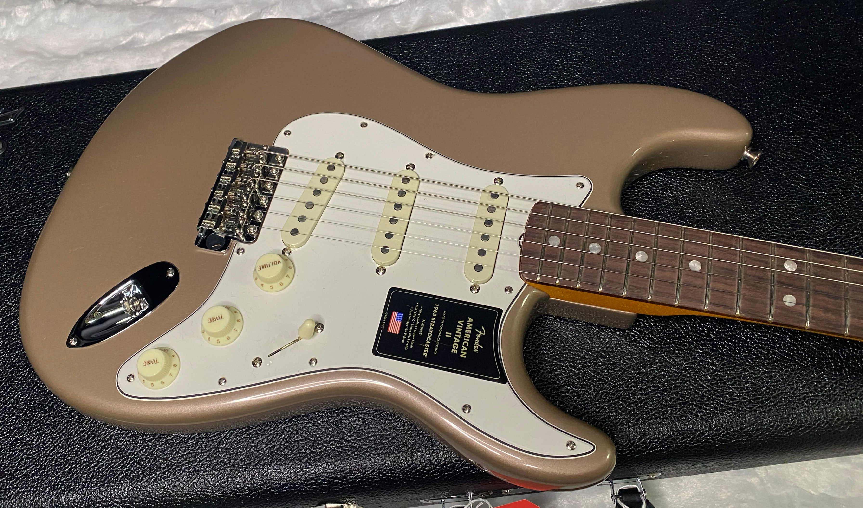 NEW! Fender American Vintage II 1965 Stratocaster - Shoreline Gold - 8.1lbs - Authorized Dealer - G07491