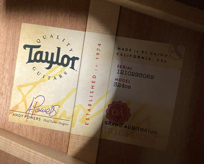 NEW! Taylor 324ce V-Class Grand Auditorium Acoustic-Electric Guitar - Tobacco - Authorized Dealer - 4.65lbs - G06049