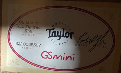 NEW! Taylor GS Mini-e LTD AAA Figured Koa - Natural - Authorized Dealer - Absolutely Beautiful! 3.7lbs - Gig Bag - Authorized Dealer - G06042