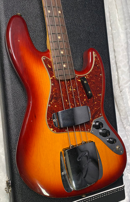 NEW! Fender Custom Shop 64 Jazz Bass Relic - Aged Cherry Sunburst Finish - Ash Body - 9.3 lbs - Authorized Dealer - G07508