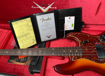 NEW! Fender Custom Shop 64 Jazz Bass Relic - Aged Cherry Sunburst Finish - Ash Body - 9.3 lbs - Authorized Dealer - G07508
