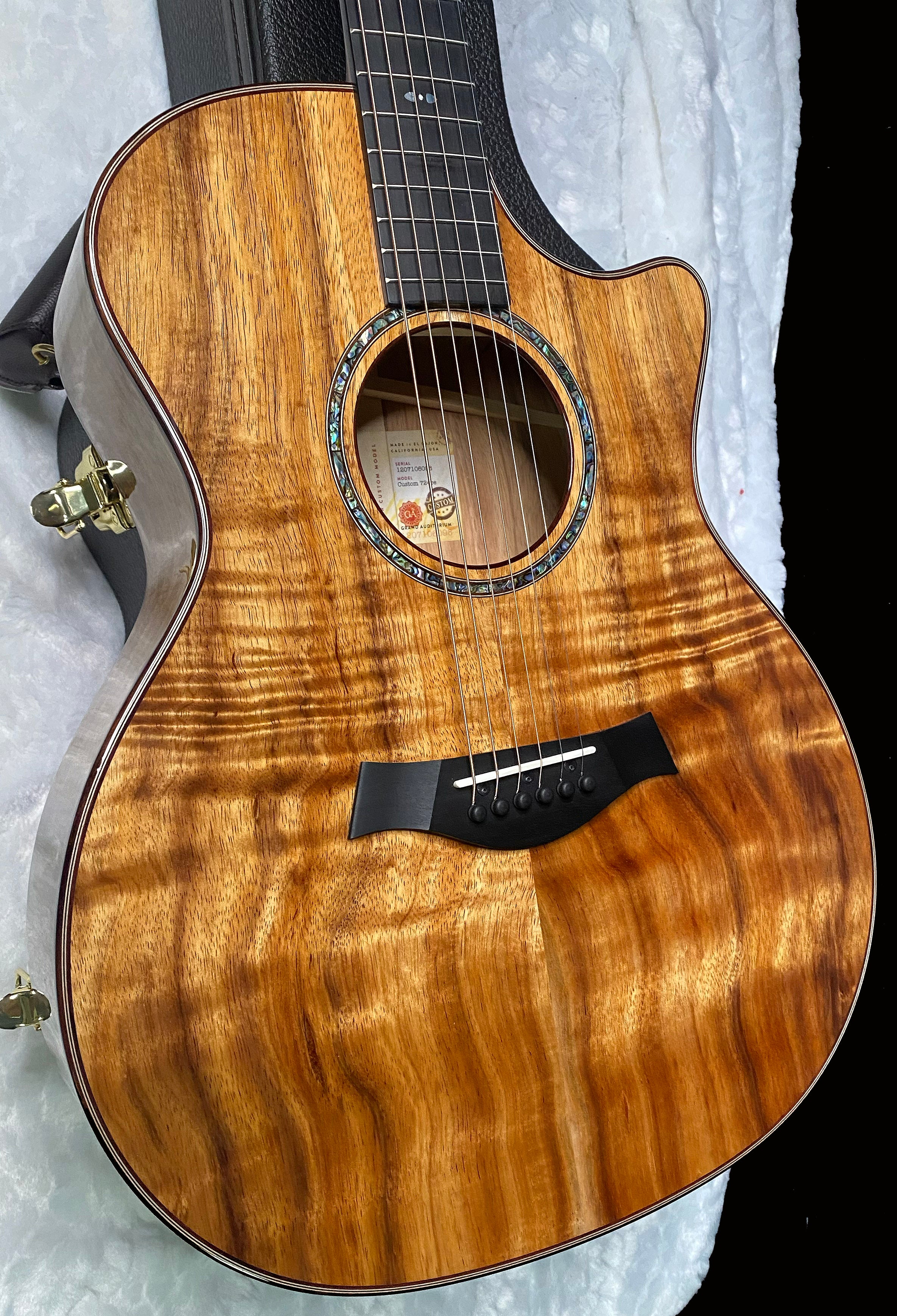 NEW! Taylor Custom 724ce Acoustic-Electric Guitar - Natural Gloss - AAAAA Hand Picked Koa - 4.8lbs - WOW! Authorized Dealer - G07515