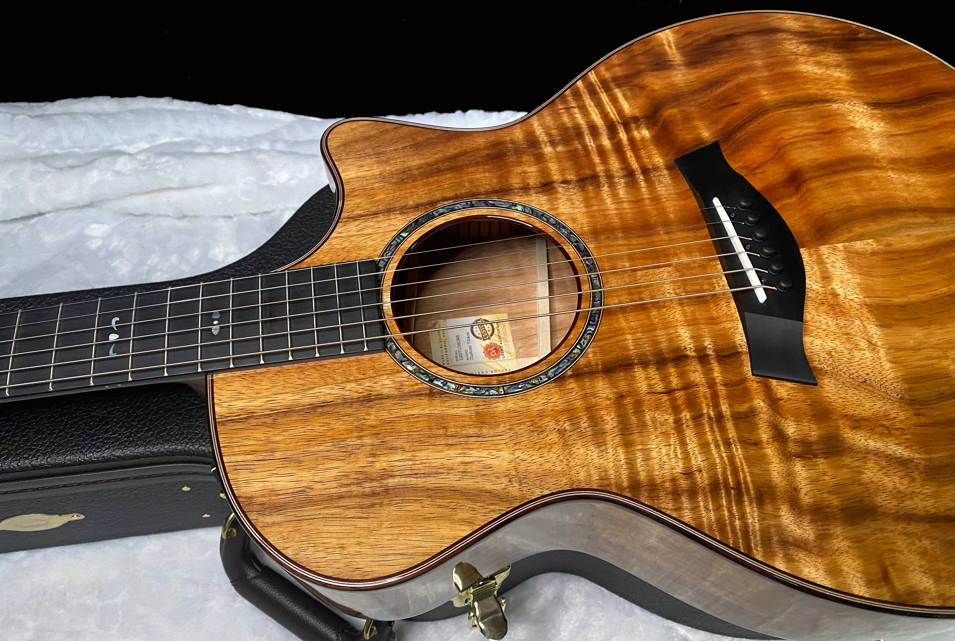 NEW! Taylor Custom 724ce Acoustic-Electric Guitar - Natural Gloss - AAAAA Hand Picked Koa - 4.8lbs - WOW! Authorized Dealer - G07515