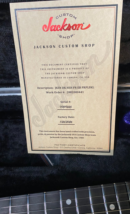 NEW ! Jackson Custom Shop Dinky HSH - Roasted Maple Fretboard - DK - Purple Sparkle - Authorized Dealer - 8.35 lbs - G06855