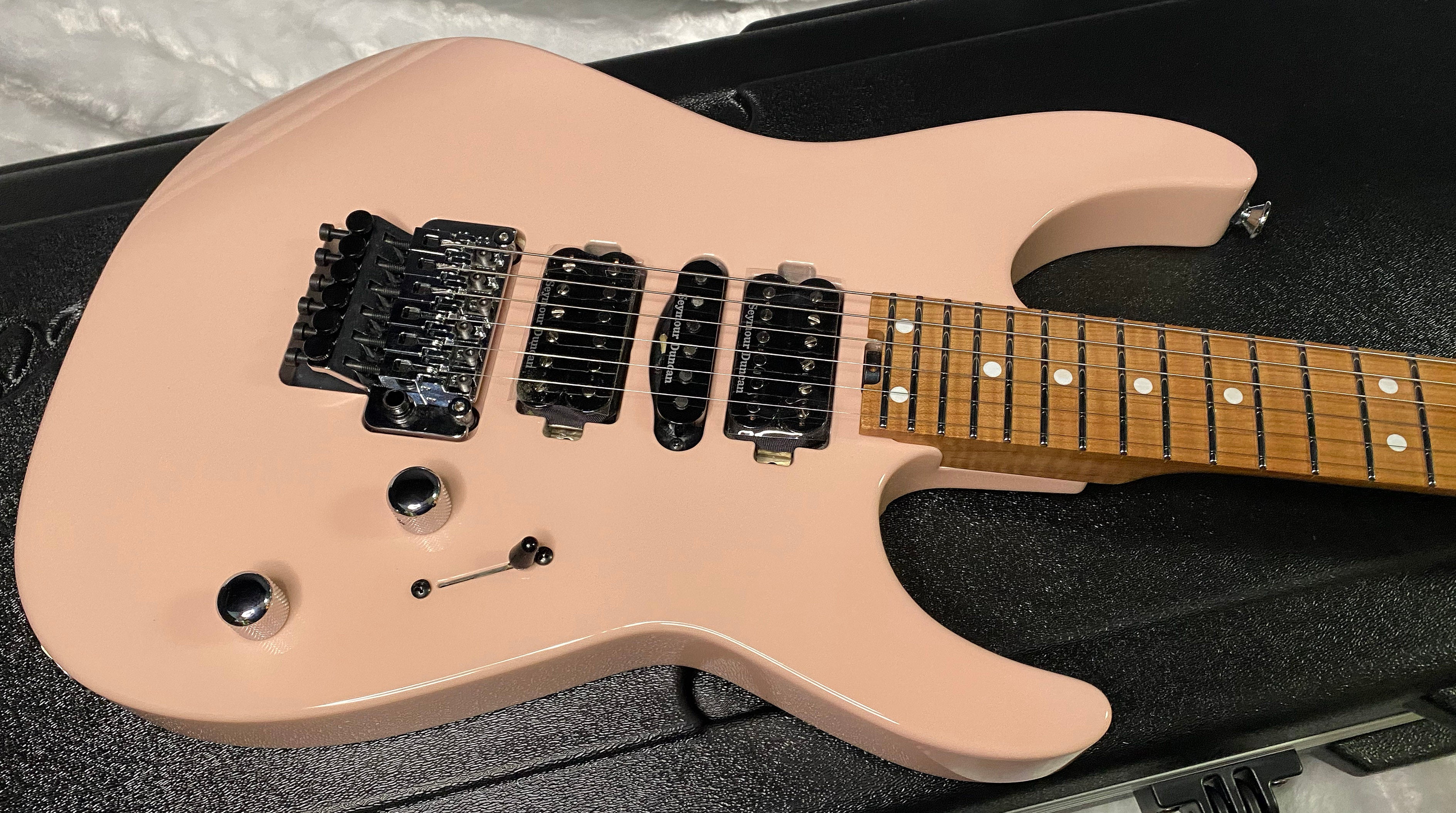 NEW ! Jackson Custom Shop Dinky HSH - Roasted Maple Neck & Fretboard - DK - Shell Pink - Authorized Dealer - 8.1 lbs - G06854