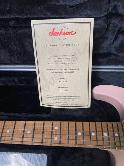 NEW ! Jackson Custom Shop Dinky HSH - Roasted Maple Neck & Fretboard - DK - Shell Pink - Authorized Dealer - 8.1 lbs - G06854