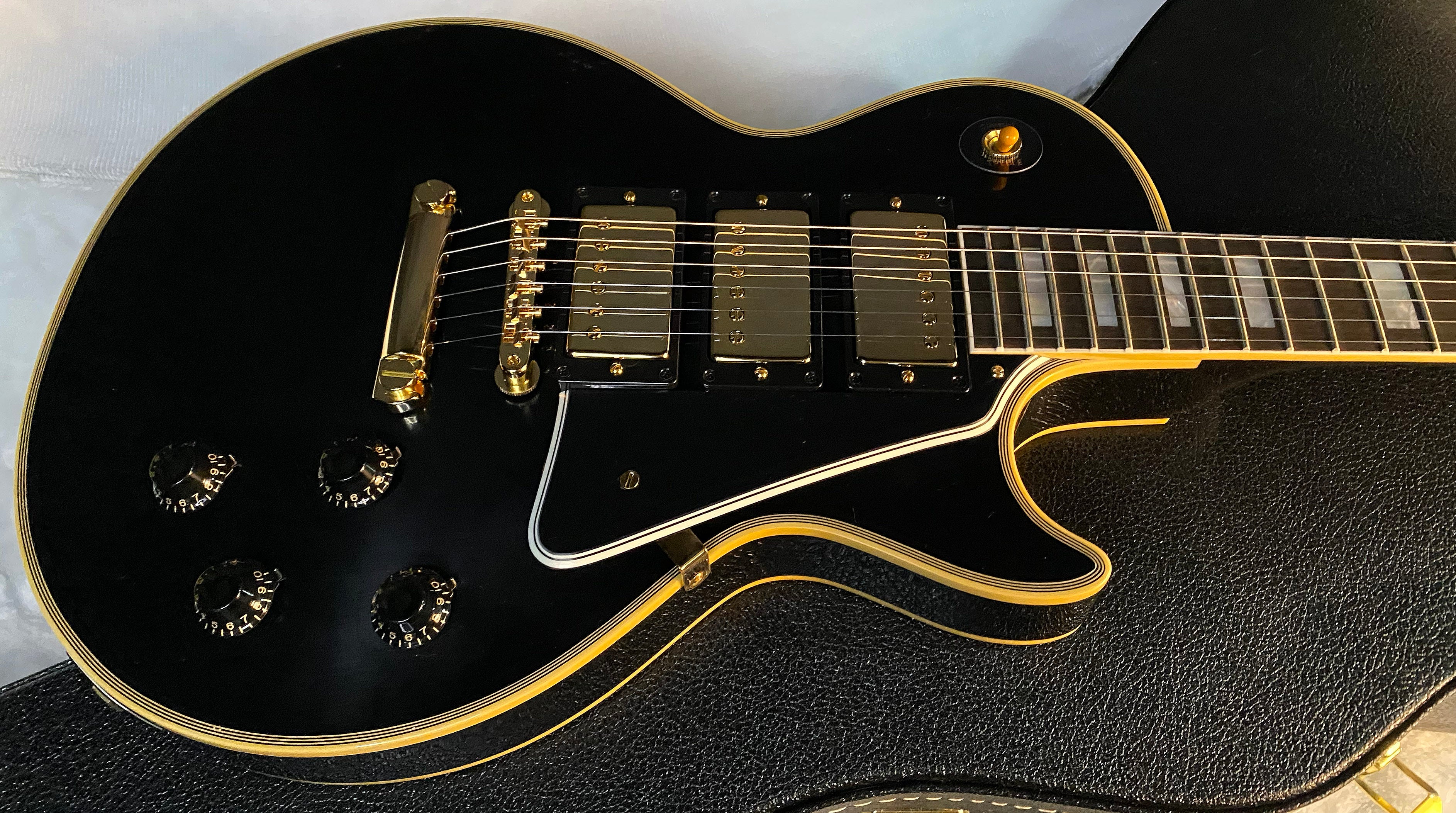 NEW! Gibson Custom Shop Historic 3-Pickup '57 Les Paul Custom Black Beauty Reissue - Ebony VOS - Authorized Dealer - Only 9.45 lbs! G06071