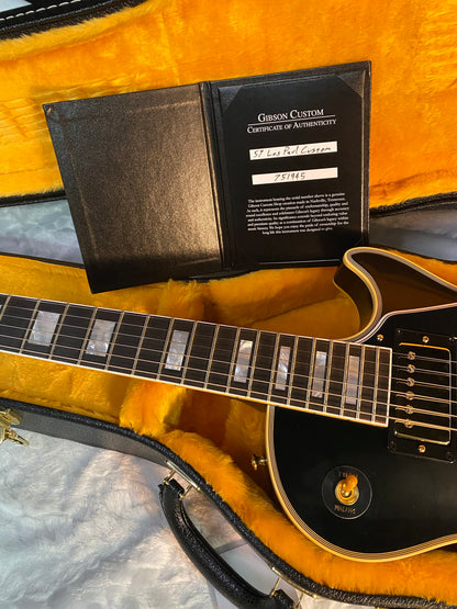 NEW! Gibson Custom Shop Historic 3-Pickup '57 Les Paul Custom Black Beauty Reissue - Ebony VOS - Authorized Dealer - Only 9.45 lbs! G06071