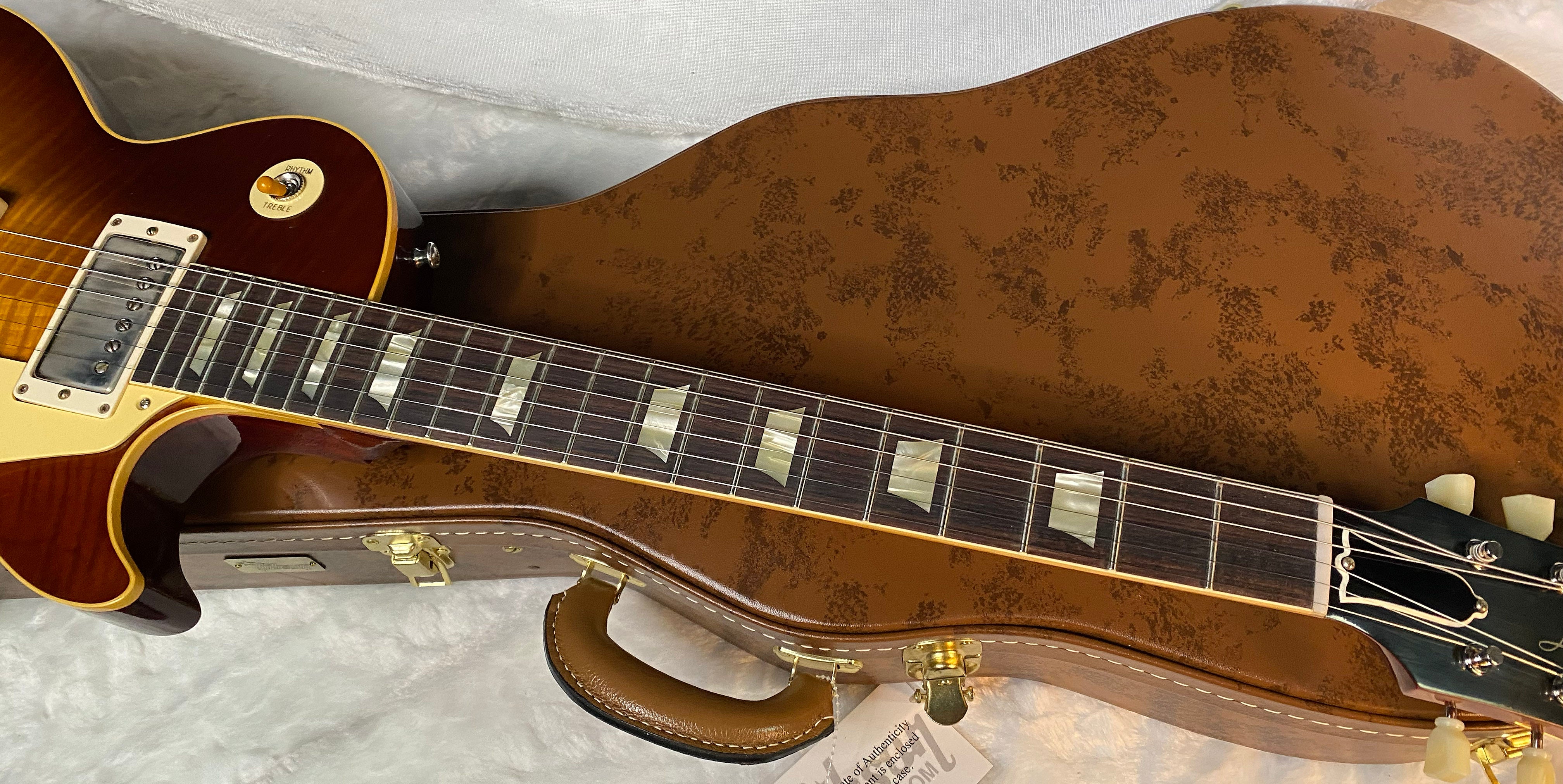 NEW ! Gibson Custom Shop 1959 Les Paul - Iced Tea - Authorized Dealer - Hand Picked KILLER Flame Top - MONSTER TOP VOS - 8.2 lbs - G06064