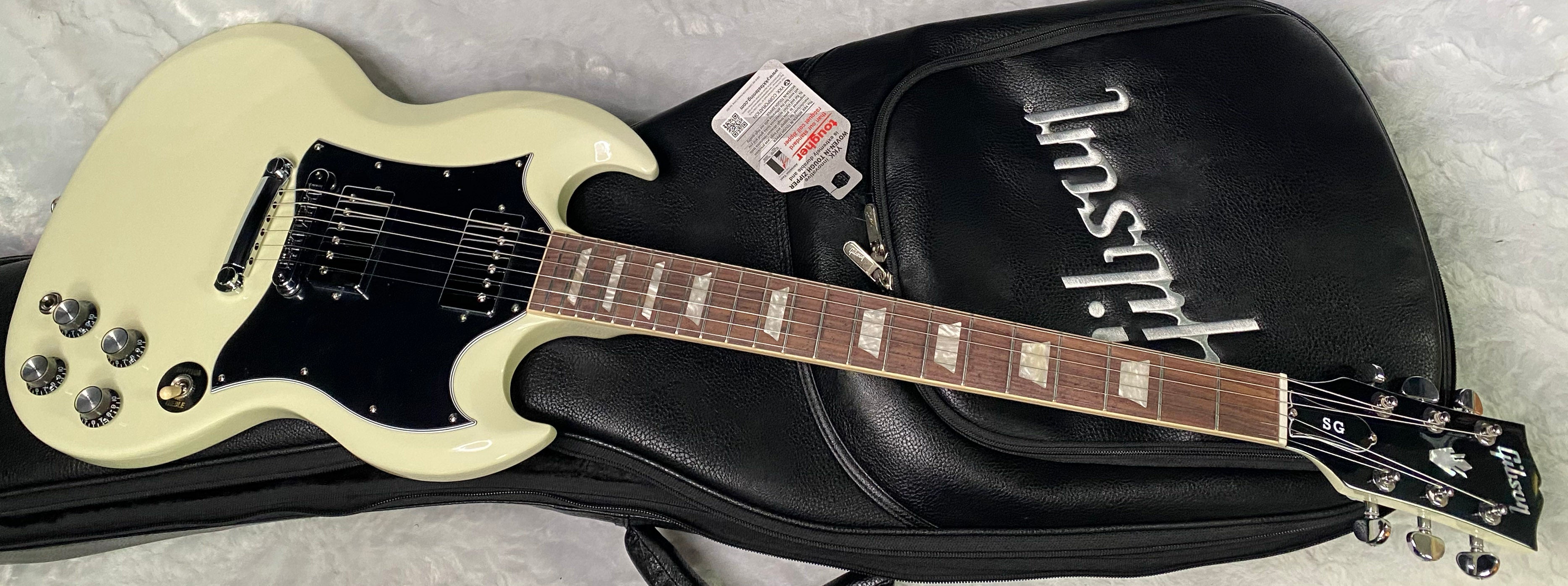 NEW ! Gibson SG Standard - Classic White Finish - Original Gibson Leather Gig Bag - Authorized Dealer - Only 6lbs - G06827