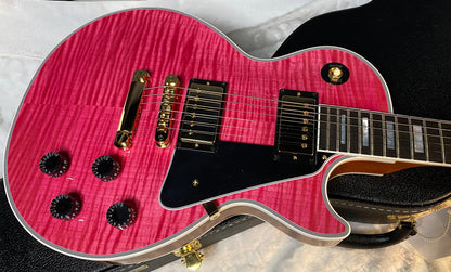 NEW! Gibson Dealer Select Custom Shop Les Paul Custom AAA Figured Top - Transparent Pink - Authorized Dealer - WOW! 8.7 lbs - G06121