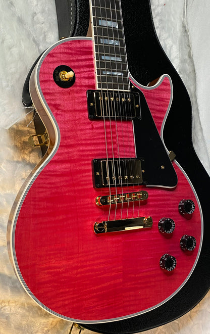 NEW! Gibson Dealer Select Custom Shop Les Paul Custom AAA Figured Top - Transparent Pink - Authorized Dealer - WOW! 8.7 lbs - G06121