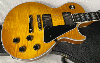 NEW! Gibson Dealer Select Custom Shop Les Paul Custom AAA Figured Flame Top - Lemon Burst / Natural Back - Authorized Dealer - 9lbs - G06814