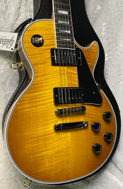 NEW! Gibson Dealer Select Custom Shop Les Paul Custom AAA Figured Flame Top - Lemon Burst / Natural Back - Authorized Dealer - 9lbs - G06814
