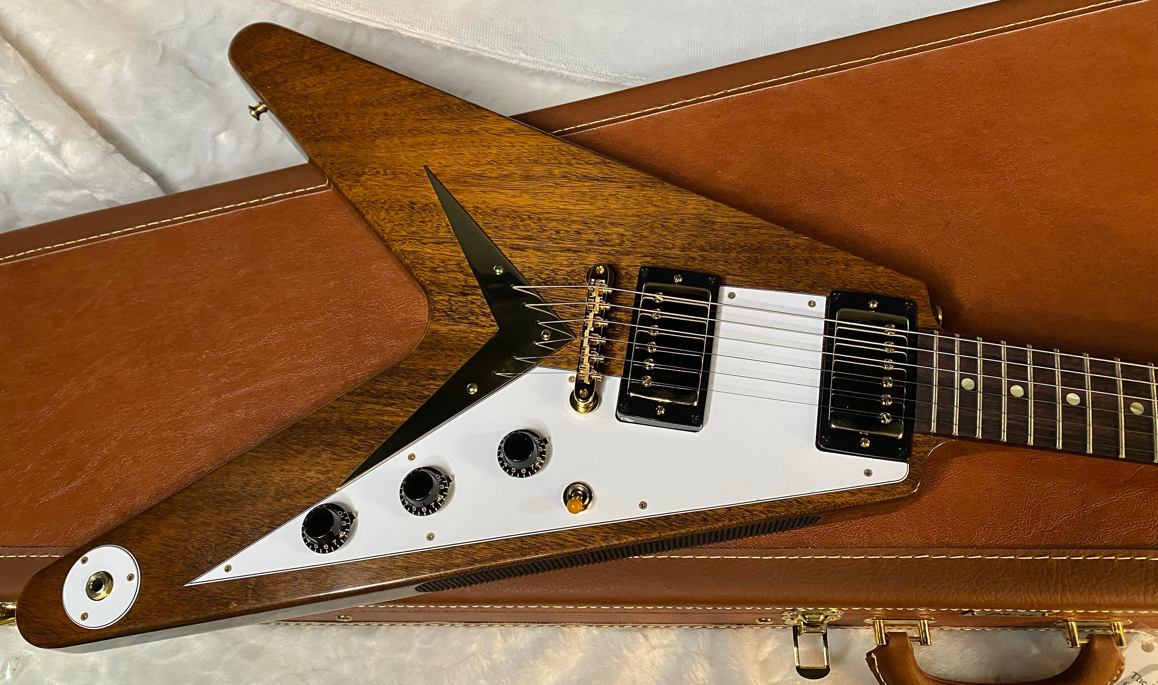 NEW! Gibson Custom 1958 Mahogany Flying V Reissue Electric Guitar - Antique Natural, VOS - WOW - Authorized Dealer - Only 6.6lbs! - G06059