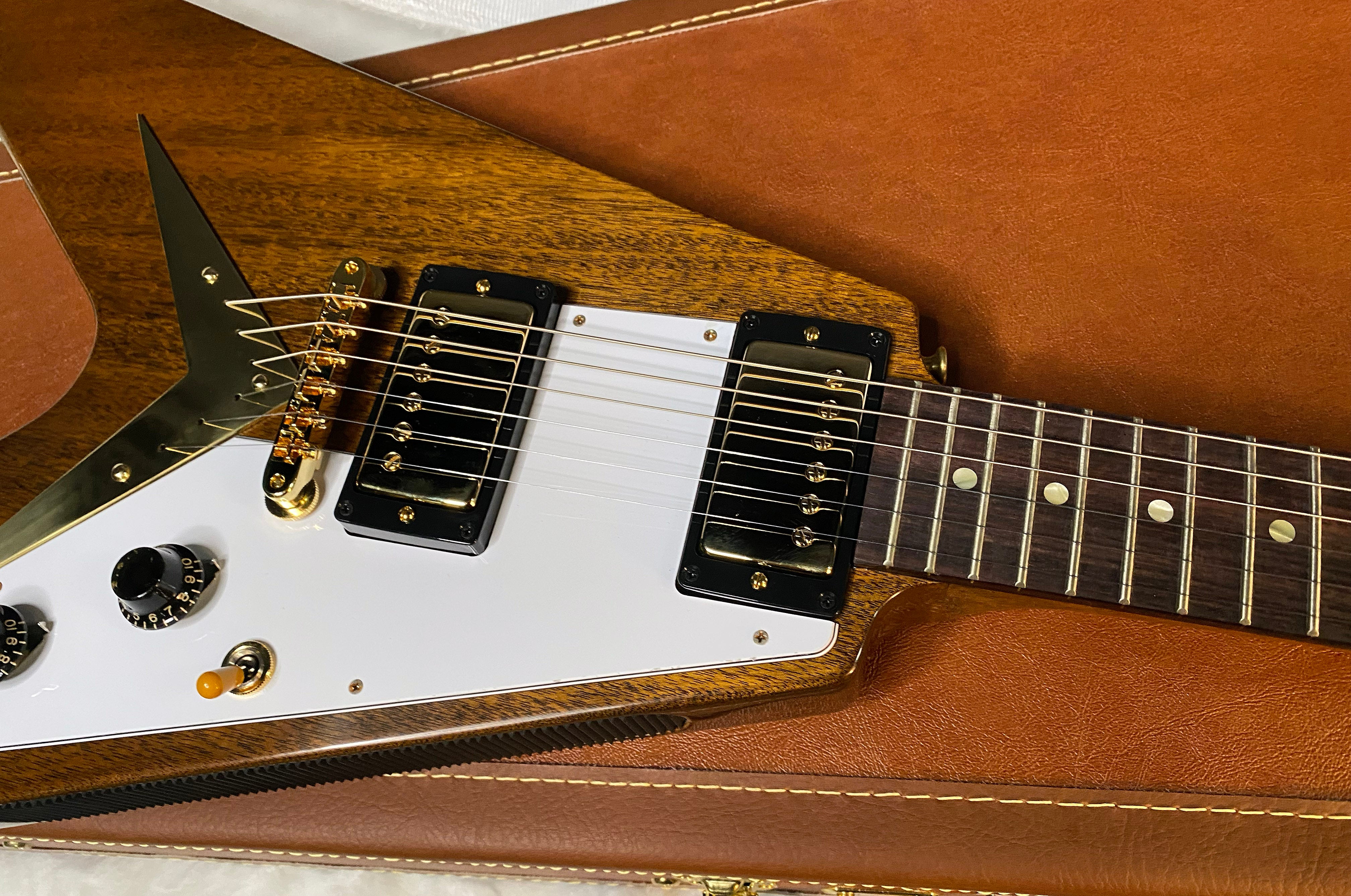 NEW! Gibson Custom 1958 Mahogany Flying V Reissue Electric Guitar - Antique Natural, VOS - WOW - Authorized Dealer - Only 6.6lbs! - G06059