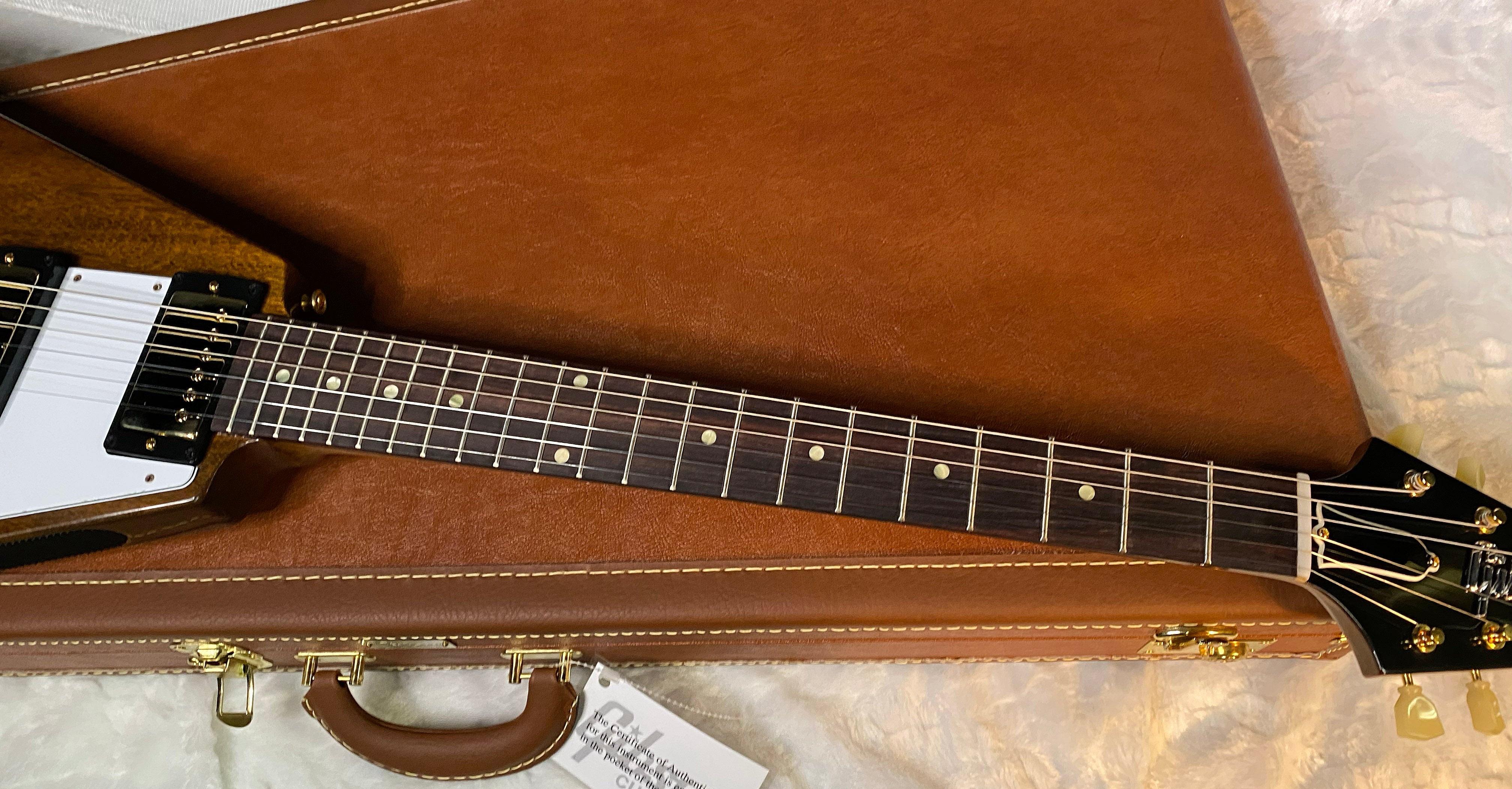 NEW! Gibson Custom 1958 Mahogany Flying V Reissue Electric Guitar - Antique Natural, VOS - WOW - Authorized Dealer - Only 6.6lbs! - G06059