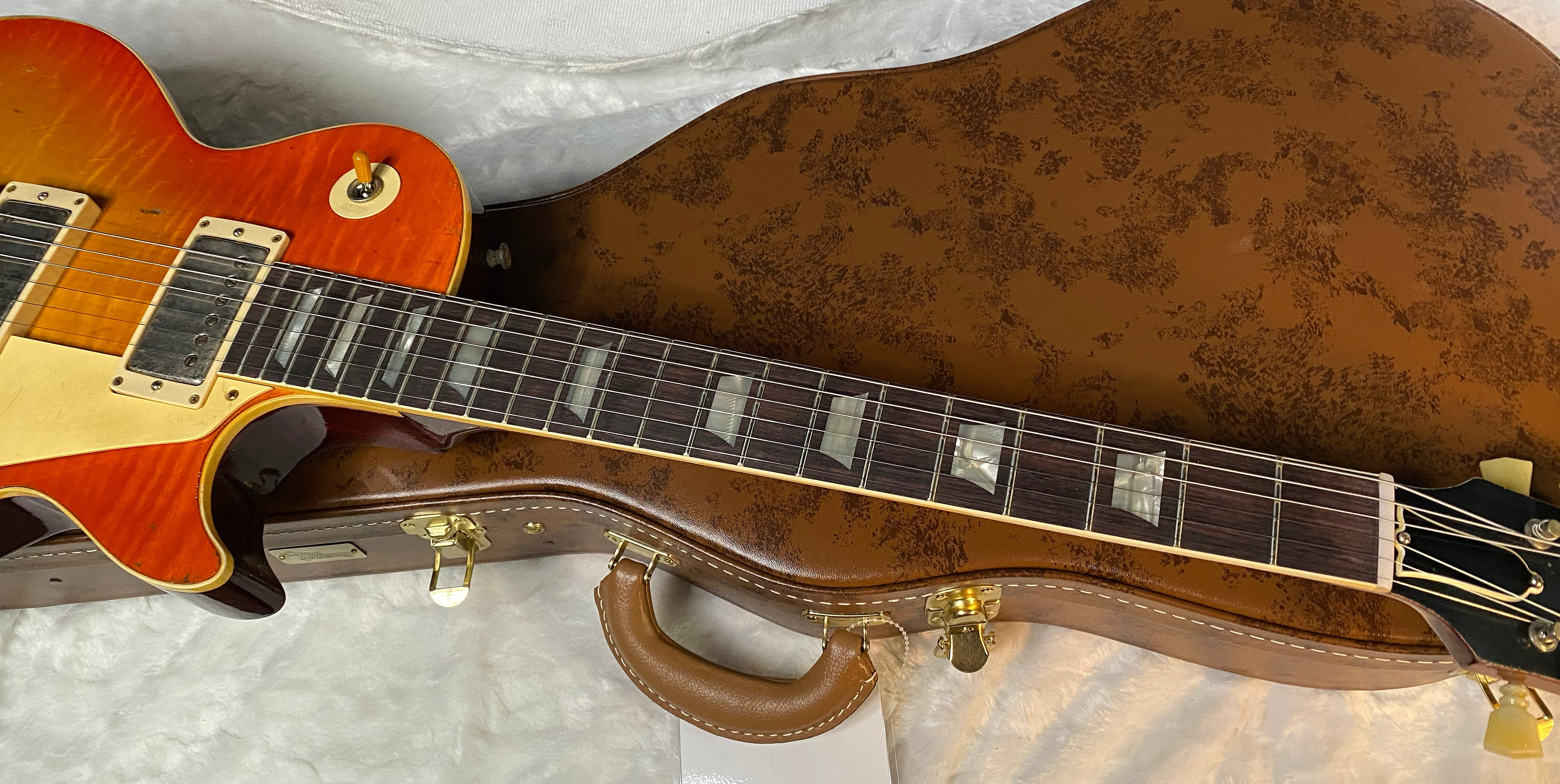 NEW! Gibson Custom 1960 Les Paul Standard Reissue Electric Guitar - Tangerine Burst, Murphy Lab Heavy Aged - Only 8.2lbs - Beautiful Flame Top - Authorized Dealer - G06061