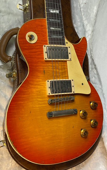 NEW! Gibson Custom 1960 Les Paul Standard Reissue Electric Guitar - Tangerine Burst, Murphy Lab Heavy Aged - Only 8.2lbs - Beautiful Flame Top - Authorized Dealer - G06061