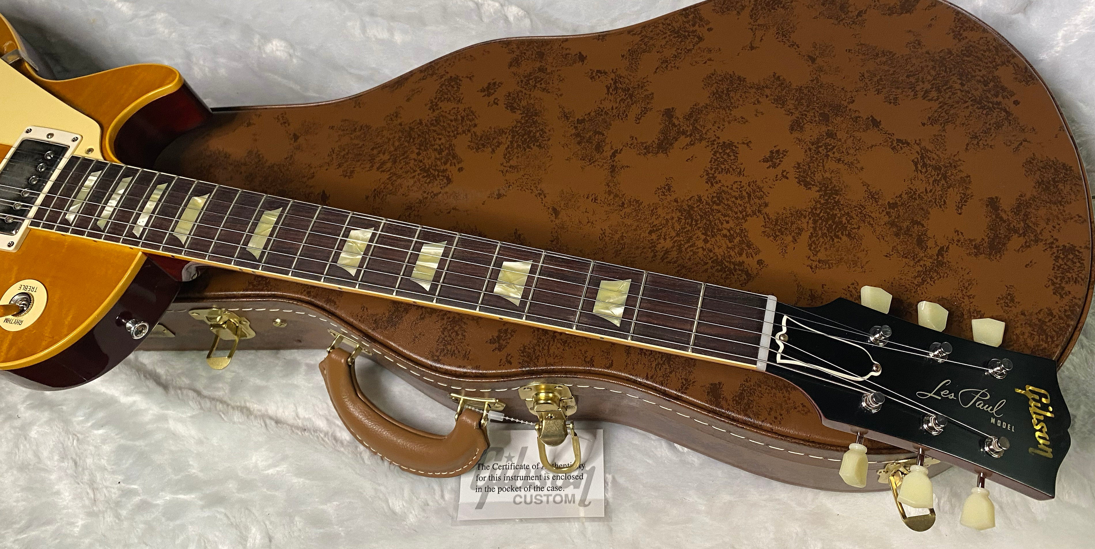 NEW ! Gibson Custom Shop '58 Les Paul Standard 1958 - Lemon Burst VOS - Subtle Flame! - Left Handed - Authorized Dealer -8.6lbs - G06833