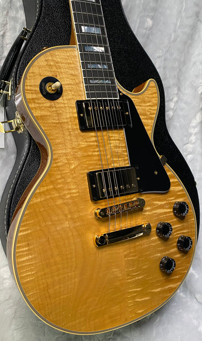 NEW! Gibson Dealer Select Custom Shop Les Paul Custom - Wild AAA Figured Flame Top - Antique Natural - Authorized Dealer - 8.7 lbs - G06799