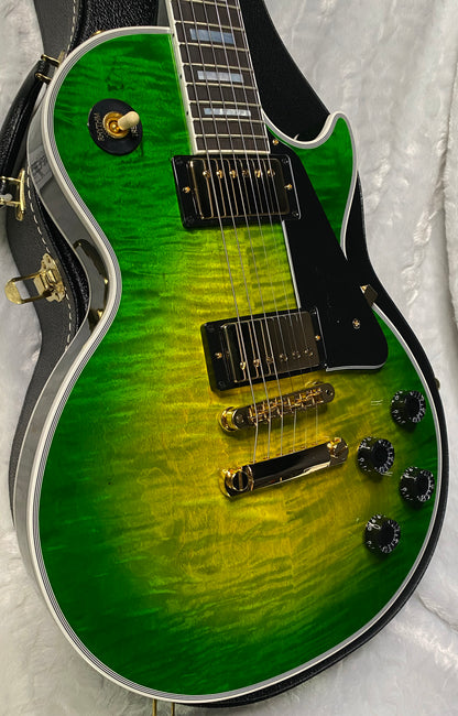 NEW! Gibson Dealer Select Custom Shop Les Paul Custom AAA Figured Top - Iguana Burst - Authorized Dealer - WOW! 9lbs - G06815