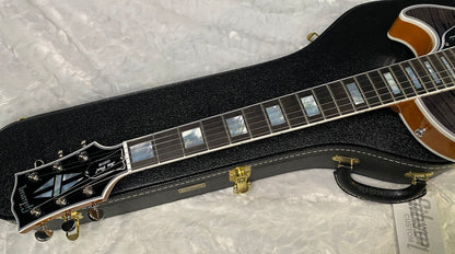 NEW! Gibson Dealer Select Custom Shop Les Paul Custom AAA Figured Flame Top - Transparent Black / Natural Back - Authorized Dealer - Curly Monster Flame! WOW! 8.9 lbs - G06798