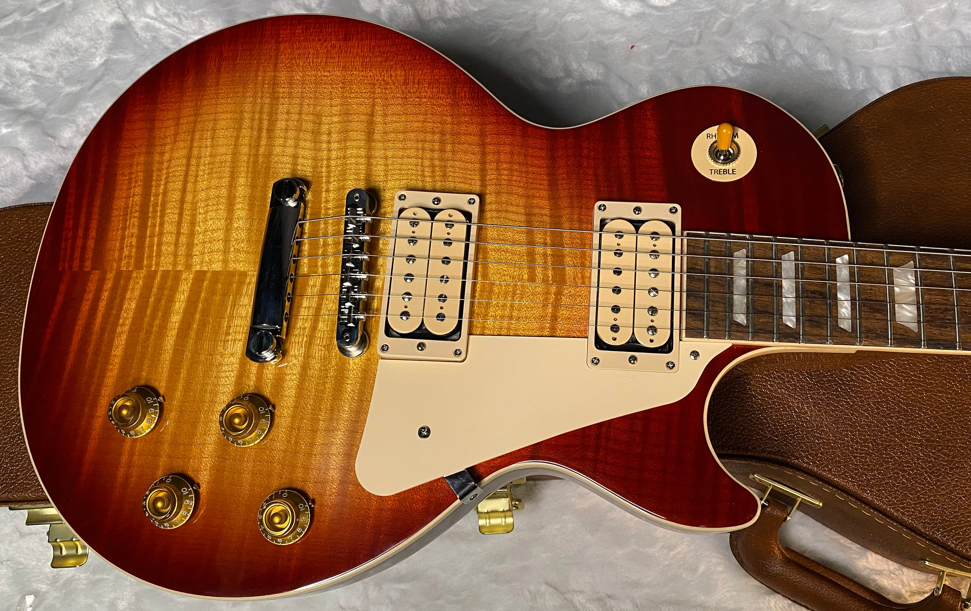 NEW ! Gibson Les Paul Standard &#39;50s Double Trouble Electric Guitar - Amazing Flame! Vintage Bourbon Burst - Authorized Dealer - 8.6lbs - G06142
