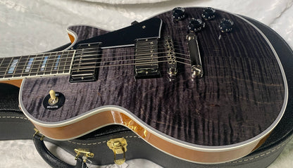 NEW! Gibson Dealer Select Custom Shop Les Paul Custom AAA Figured Flame Top - Transparent Black / Natural Back - Authorized Dealer - 8.8 lbs - G06805