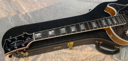 NEW! Gibson Dealer Select Custom Shop Les Paul Custom AAA Figured Flame Top - Transparent Black / Natural Back - Authorized Dealer - 8.8 lbs - G06805