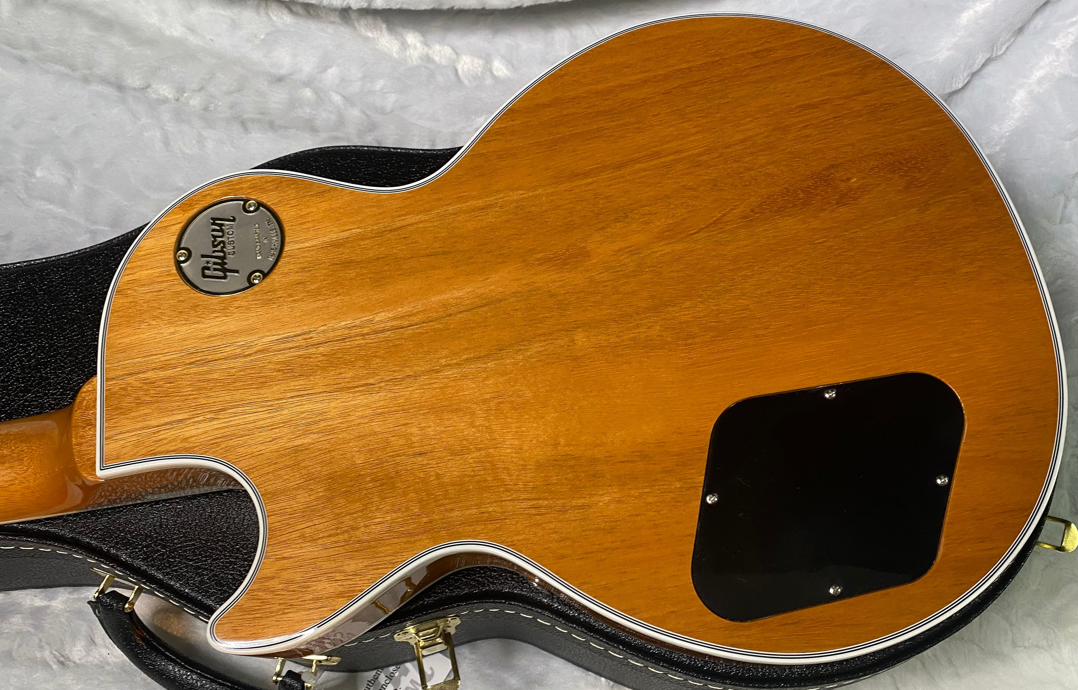 NEW! Gibson Dealer Select Custom Shop Les Paul Custom AAA Figured Flame Top - Transparent Black / Natural Back - Authorized Dealer - 8.8 lbs - G06805