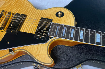 NEW! Gibson Dealer Select Custom Shop Les Paul Custom - Wild AAA Figured Flame Top - Antique Natural - Authorized Dealer - 8.6 lbs - G06813