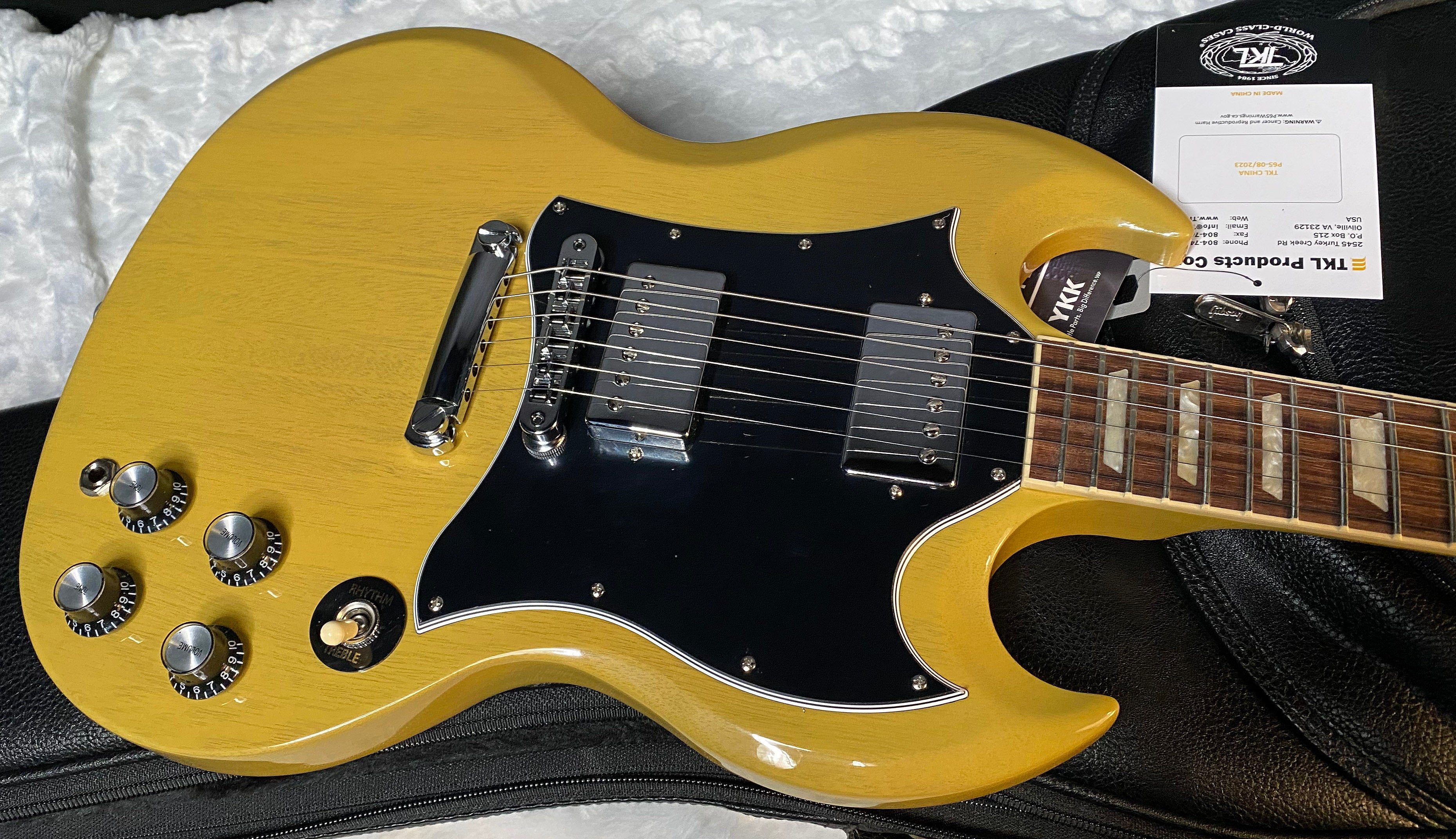 NEW ! Gibson SG Standard TV Yellow Finish - Original Gibson Leather Gig Bag - Authorized Dealer - Only 6.45 lbs - G06087
