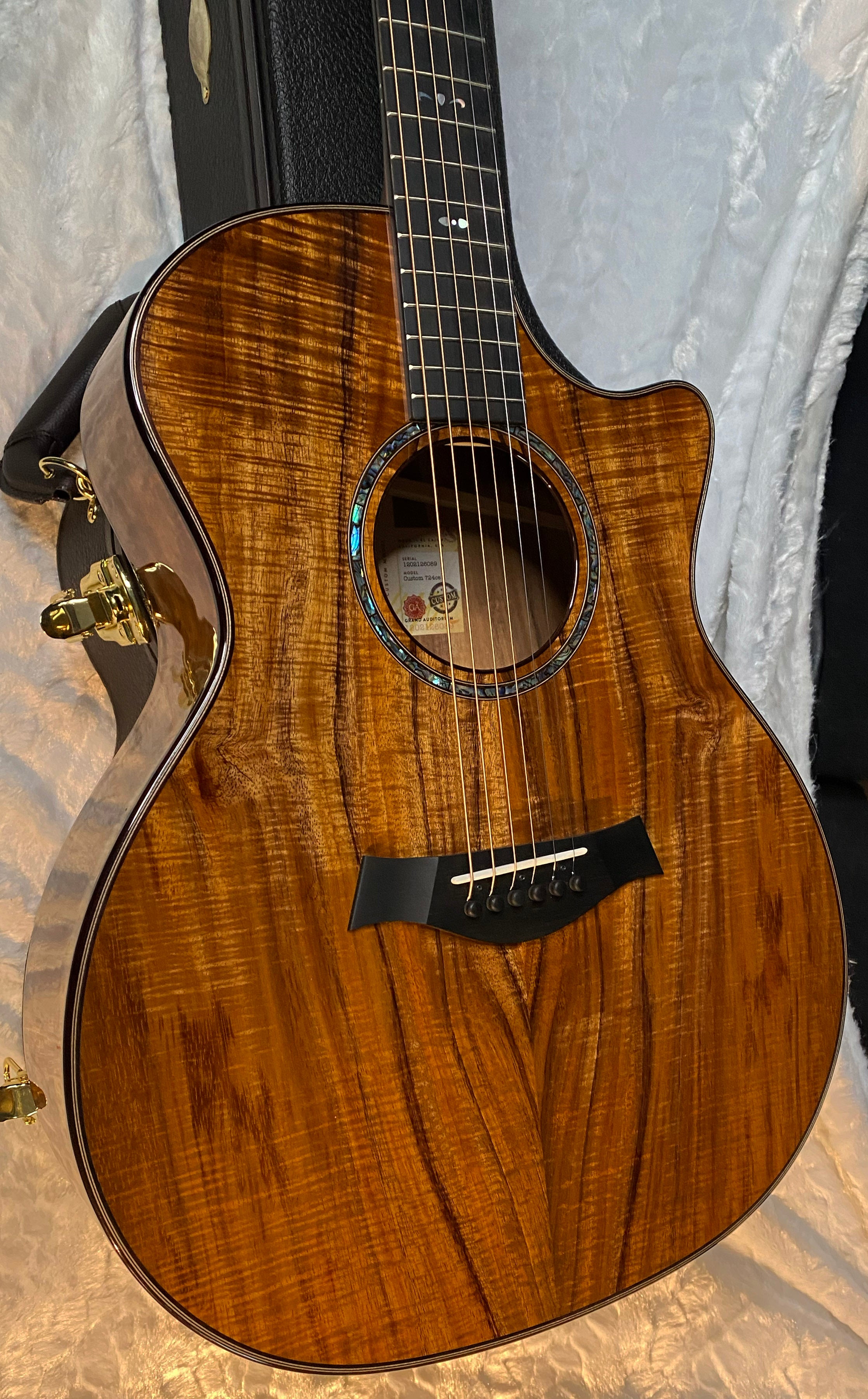 NEW! Taylor Custom 724ce Acoustic-Electric Guitar - Natural Gloss - AAAAA Hand Picked Koa - WOW! Authorized Dealer - G06840