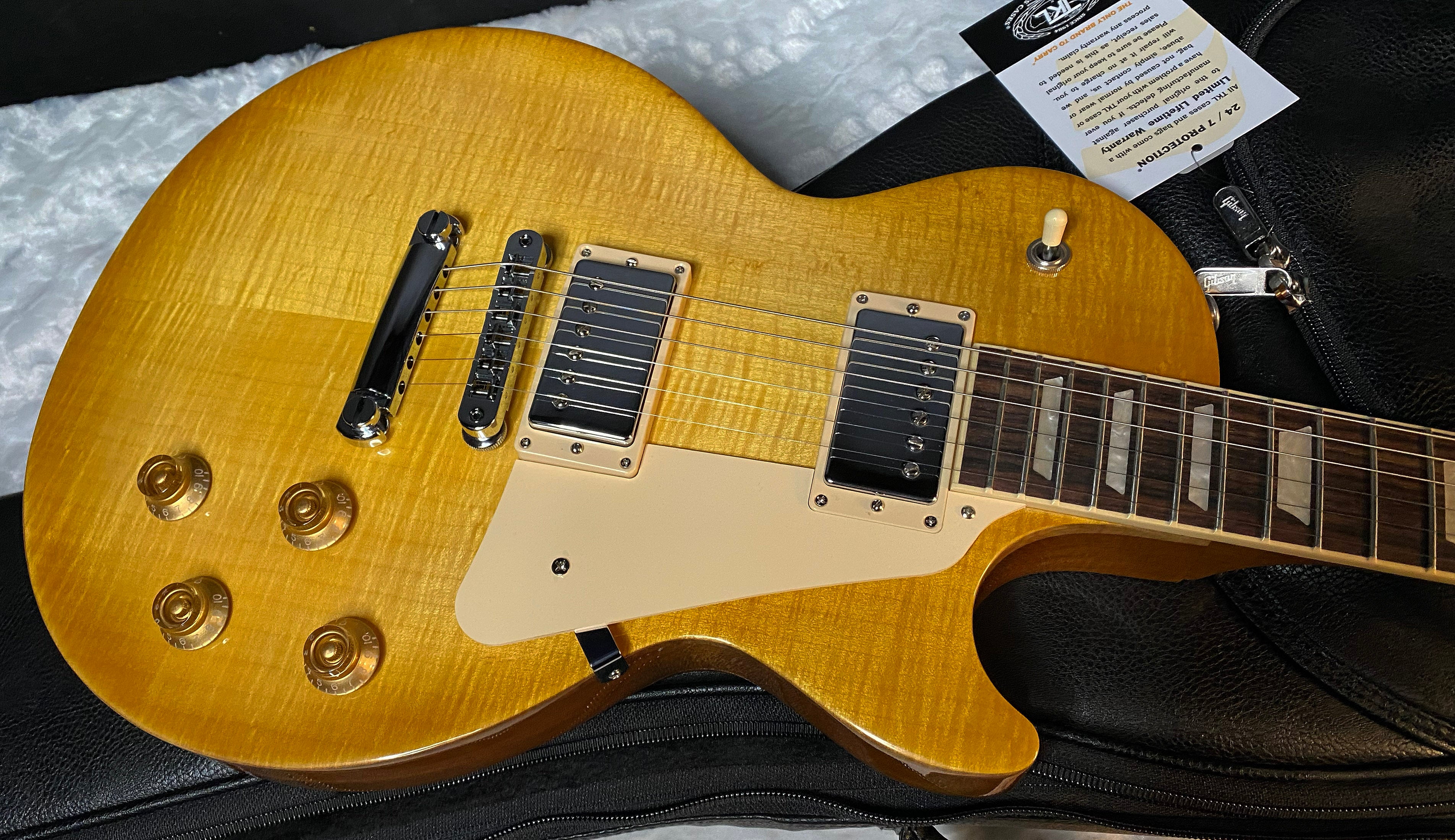 NEW! Gibson Exclusive Les Paul Studio Figured Electric Guitar - Honey Burst - AA Flame Top - Authorized Dealer - G06098