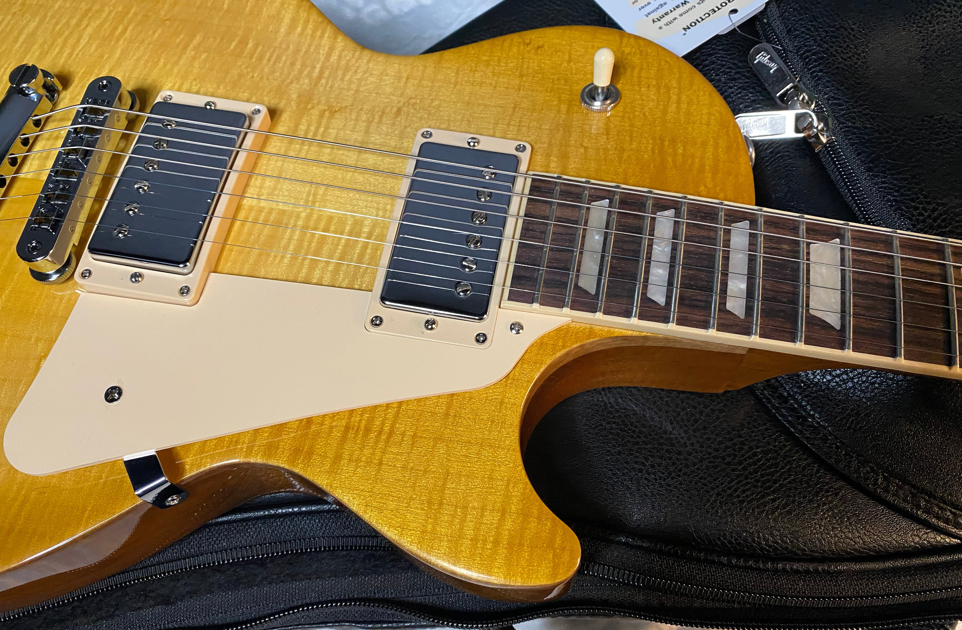 NEW! Gibson Exclusive Les Paul Studio Figured Electric Guitar - Honey Burst - AA Flame Top - Authorized Dealer - G06098