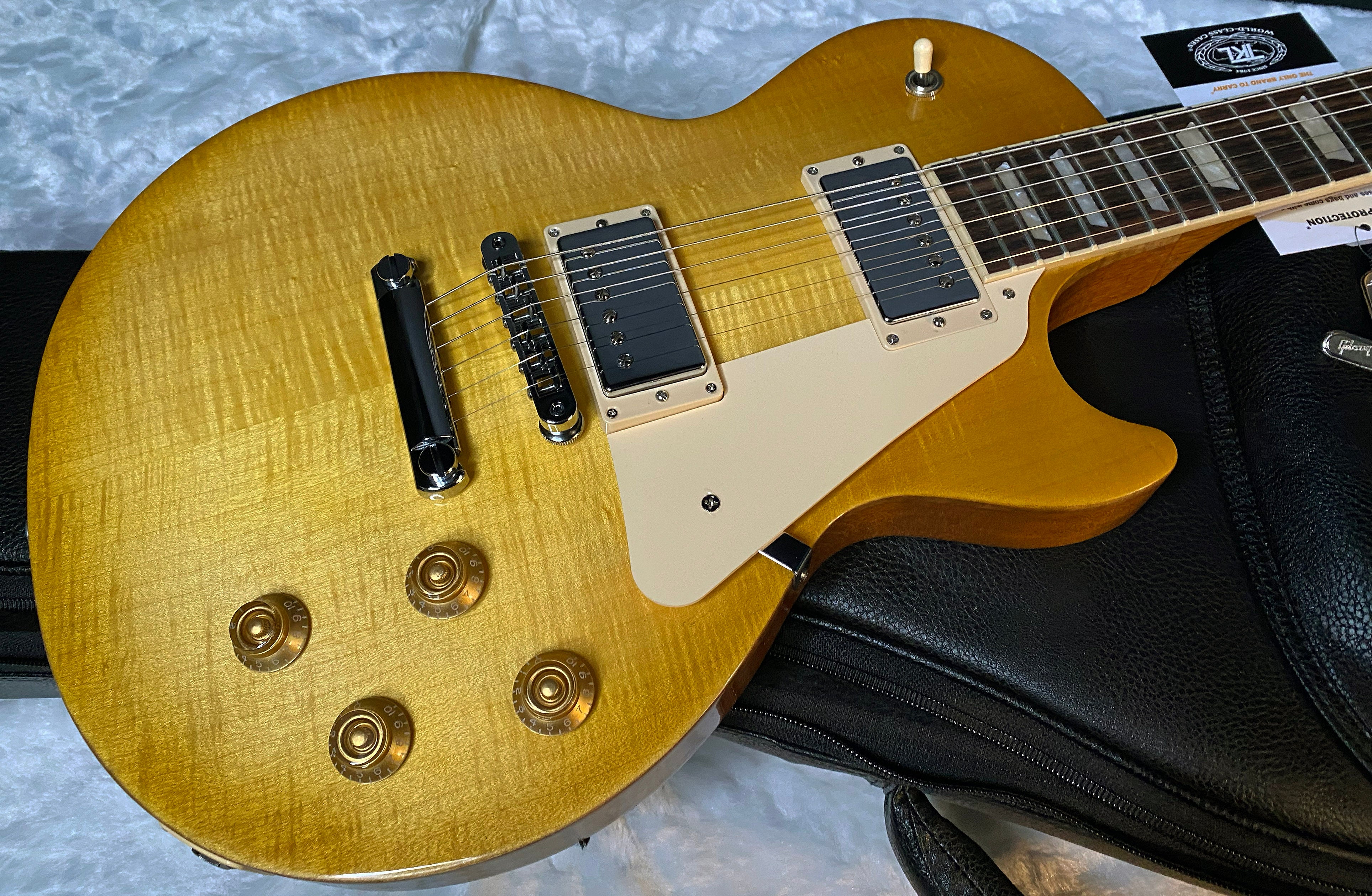 NEW! Gibson Exclusive Les Paul Studio Figured Electric Guitar - Honey Burst - AA Flame Top - Authorized Dealer - G06098