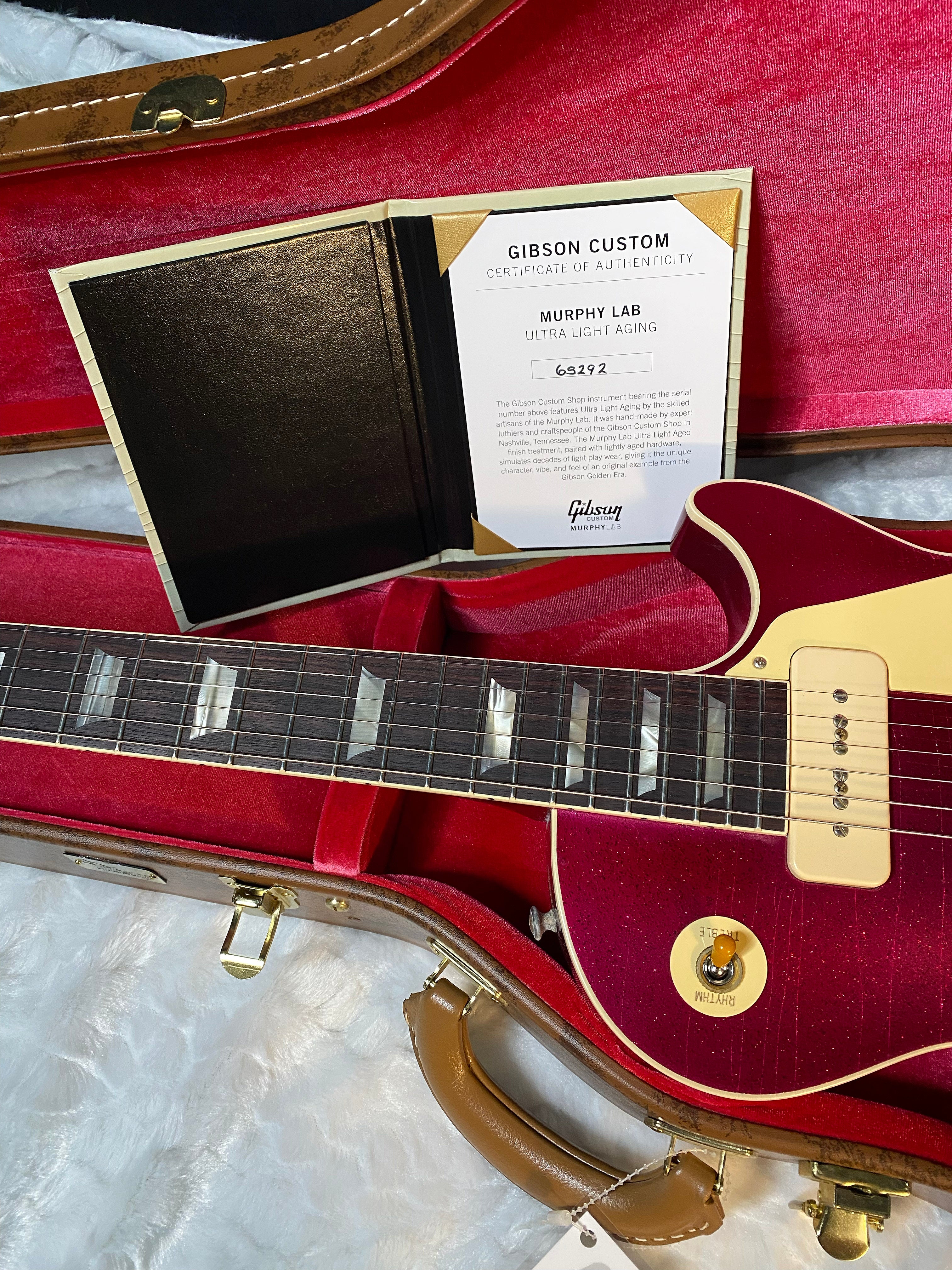 NEW! ! Gibson Custom Shop Murphy Lab '56 Les Paul - All Pink Sparkle Reissue - Ultra Light Aged - 8.7 lbs - Authorized Dealer - G05484