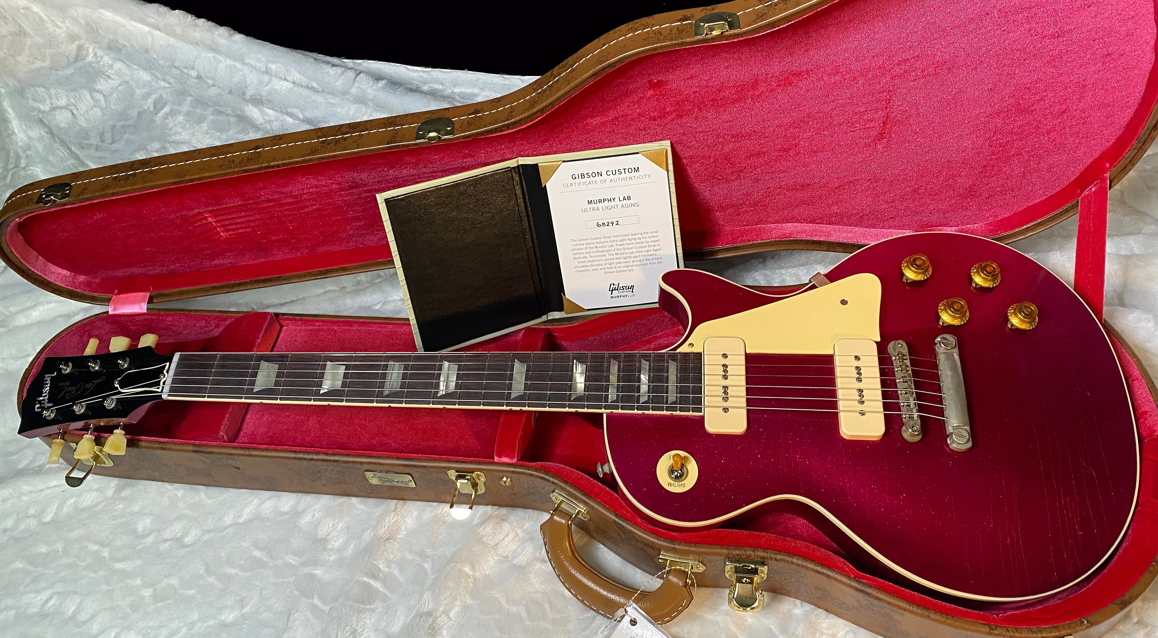 NEW! ! Gibson Custom Shop Murphy Lab '56 Les Paul - All Pink Sparkle Reissue - Ultra Light Aged - 8.7 lbs - Authorized Dealer - G05484