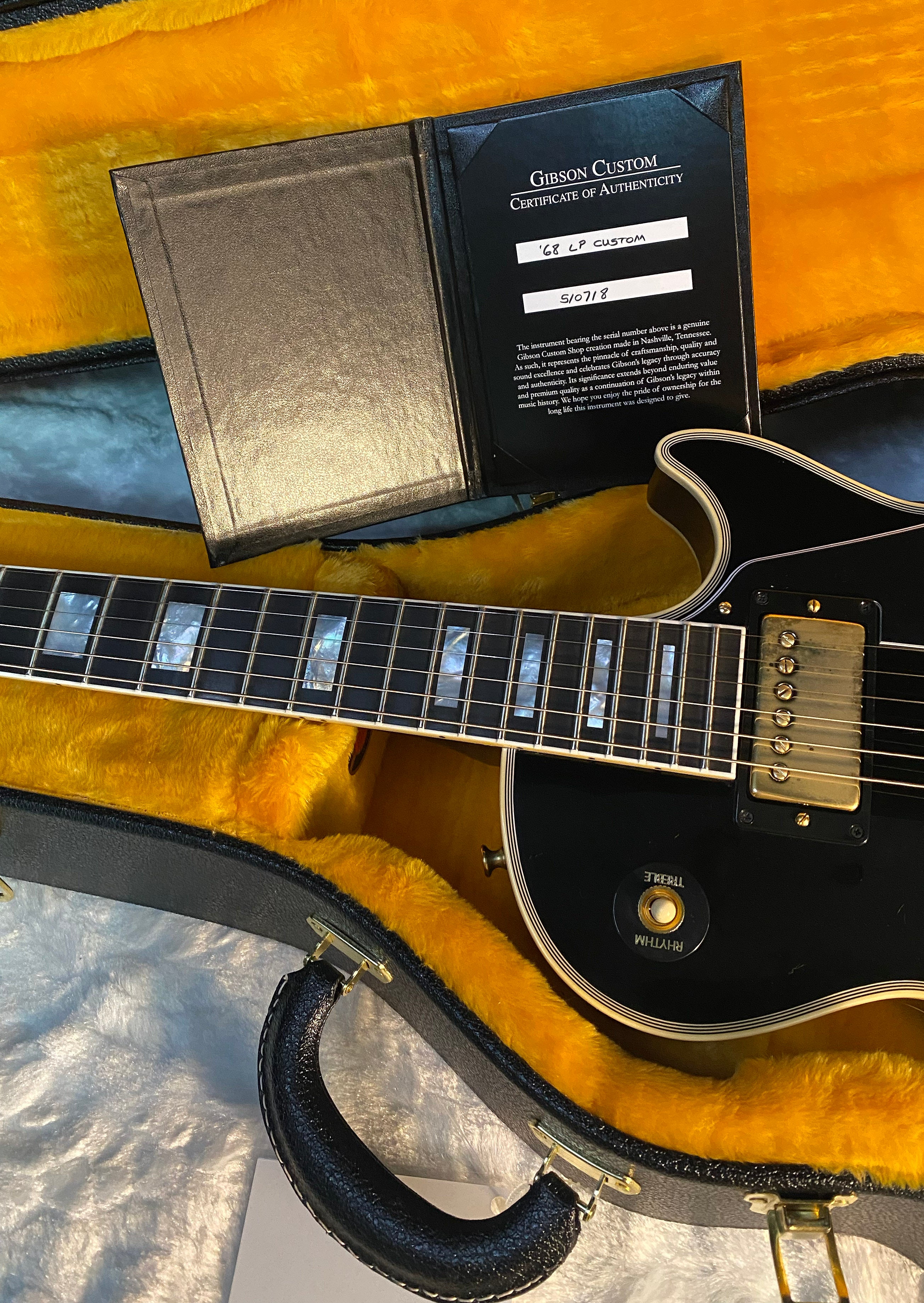 NEW! Gibson Custom Shop '68 Les Paul Custom Reissue - Gloss Ebony - Authorized Dealer - 9.5 lbs - G06176