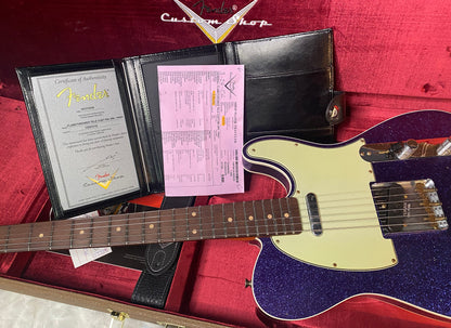 NEW! Fender Custom Shop Flamethrower Telecaster Custom - Journeyman Relic - Modern Specs - Texas Special Pick-Ups - AAAA Flamed Neck - Purple Sparkle - Authorized Dealer - 7.6lbs - G06941