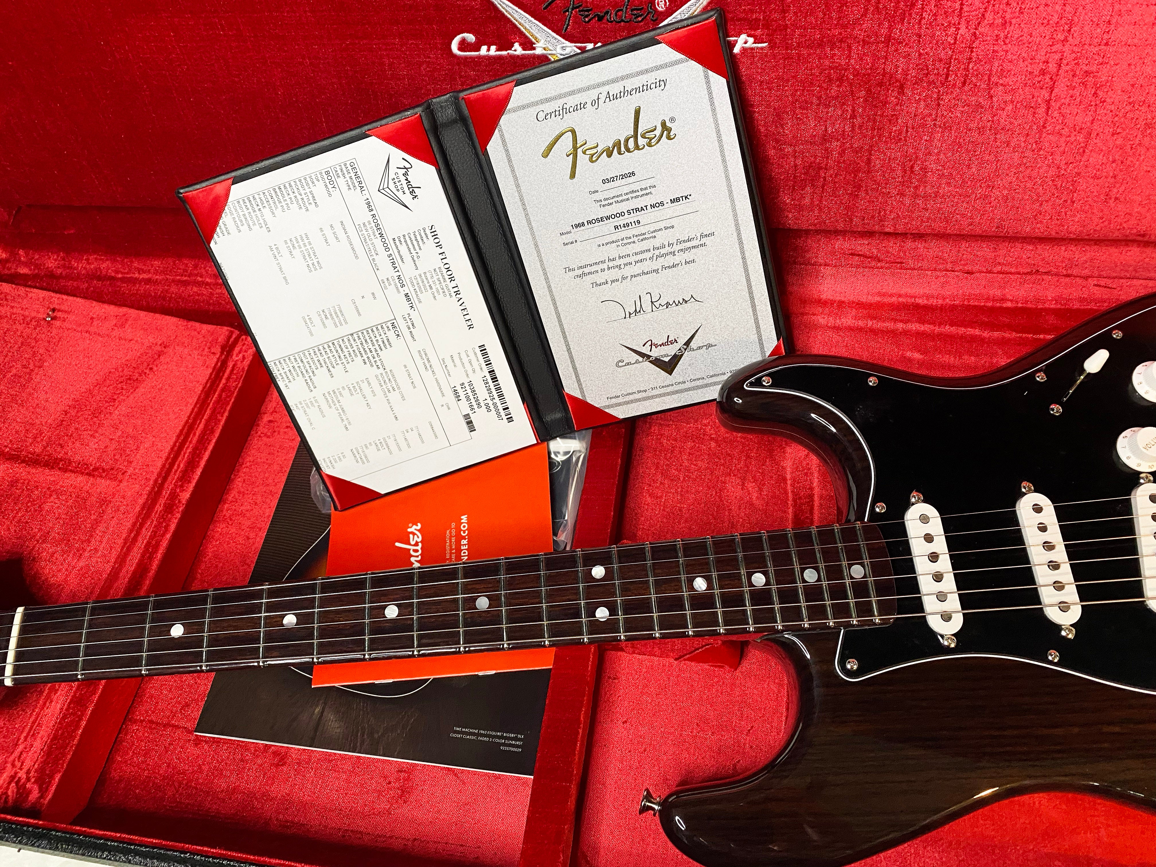 NEW! Fender Custom Shop 1968 Rosewood Stratocaster Masterbuilt - Todd Krause - Authorized Dealer - G06944