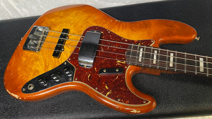 NEW! Fender Artisan Burl Maple Jazz Bass Relic AAA Rosewood - Roasted AA Flamed Maple Neck - Honey Burst Finish - 9.3lbs - Authorized Dealer - G06940
